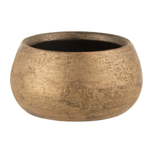 J-Line cache-pot Irrégulier Bas Rugueux - céramique - or - 2 pièces - Ø 22 cm
