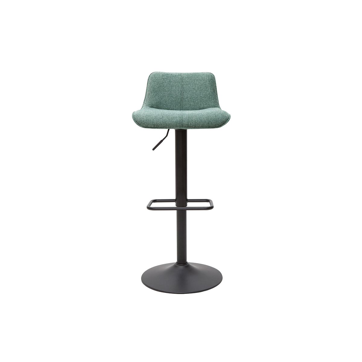Tabourets de bar réglables en tissu effet velours texturé vert céladon et métal (lot de 2) BOOST