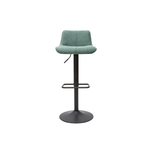 Tabourets de bar réglables en tissu effet velours texturé vert céladon et métal (lot de 2) BOOST