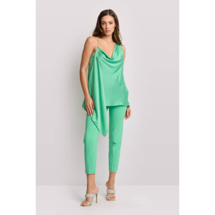 Kocca - Top elegante con spallina gioiello Donna, Tinta unita, Scollo ampio