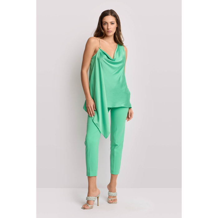 Kocca - Top elegante con spallina gioiello Donna, Tinta unita, Scollo ampio