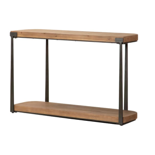 Consola Madera Metal Marron Negro 120x35x75 Cm