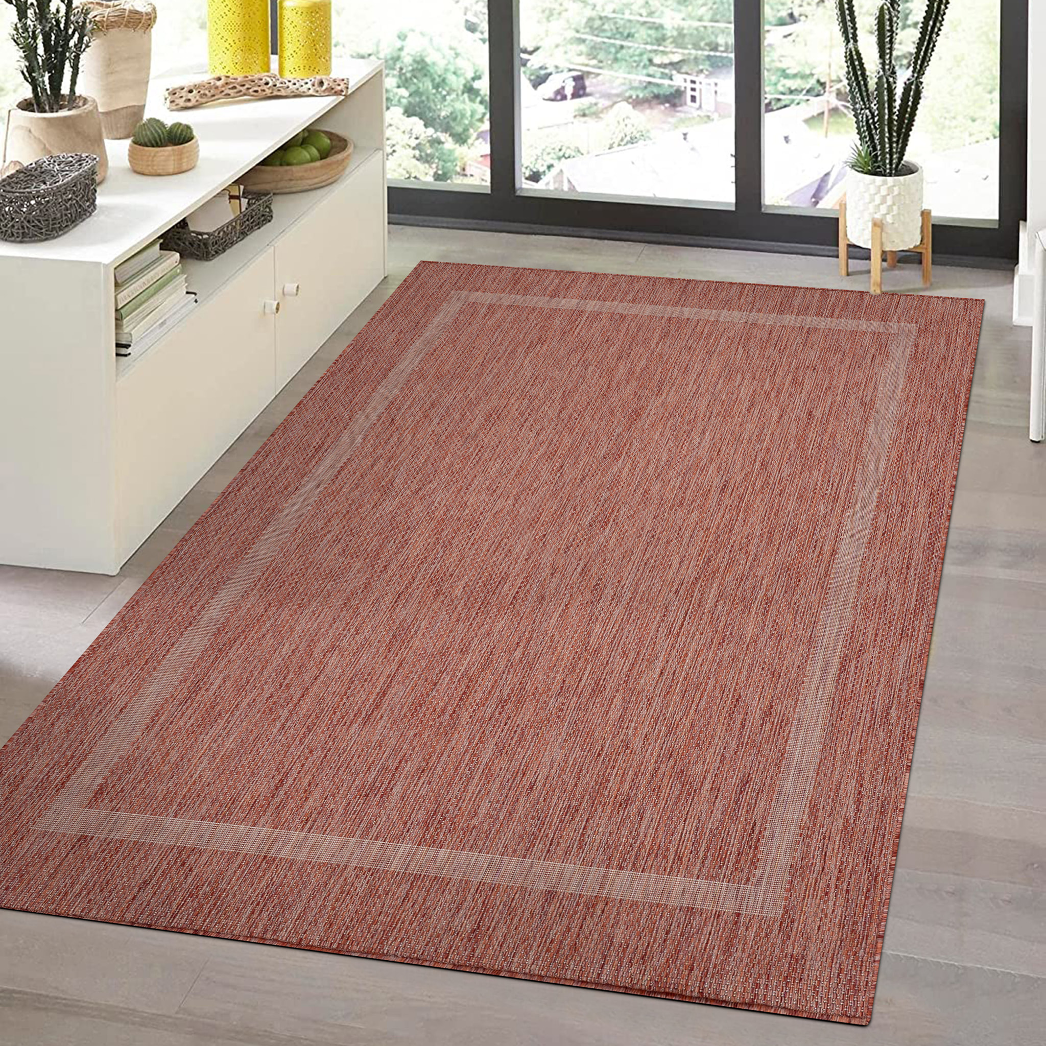 FARO - Tapis intérieur extérieur à motif Rouge