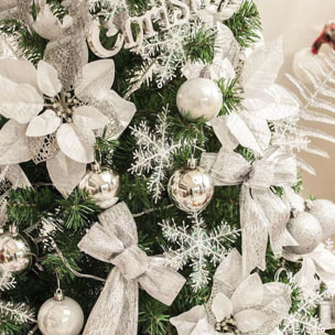 Paquete de 100 bolas color plata de navidad en diferentes acabados y tamaños