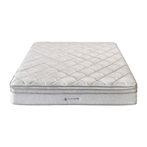 Colchón Angel Cerdá híbrido multicapa con muelles ensacados y viscoelástica Memory Foam de firmeza media Núcleo de muelles ensacados que se adapta Capa viscoelástica proporciona alivio de presión y una mayor ergonomía 180x200x27cm