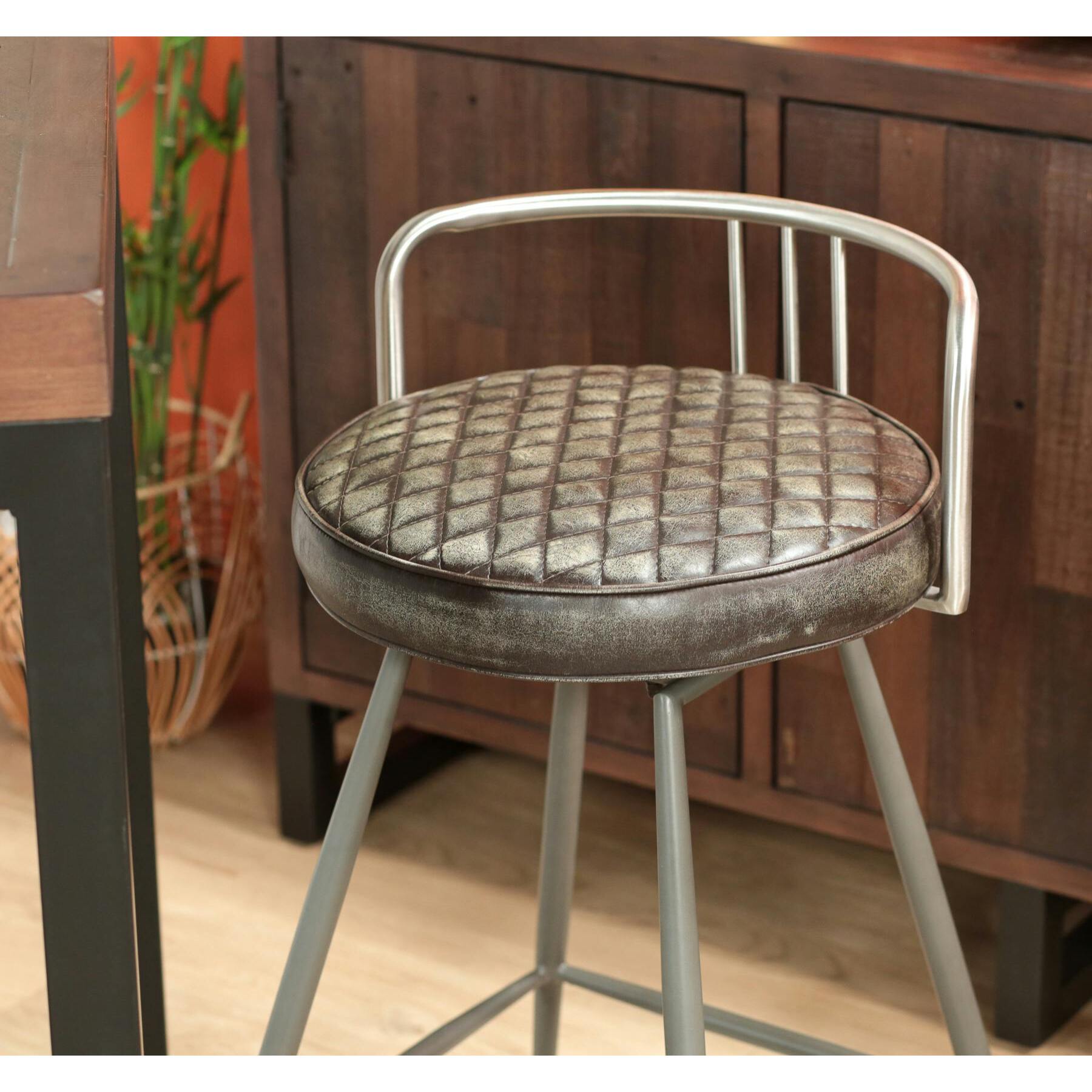 Tabouret de bar industriel brun BRISBANE