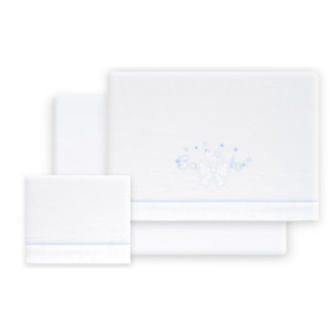 Triptico Coche Franela Don Algodon Baby Lazo Bco/Azul