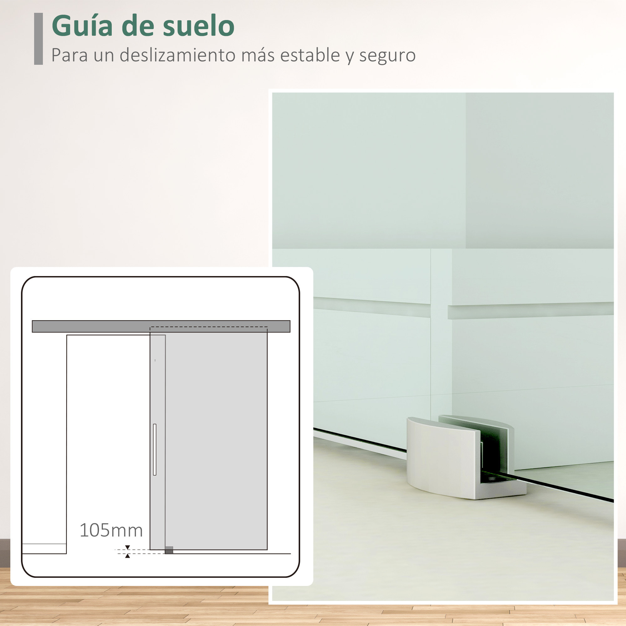Puerta Corrediza de Vidrio Puerta Corredera Deslizante de Cristal Seguridad 90x205 cm