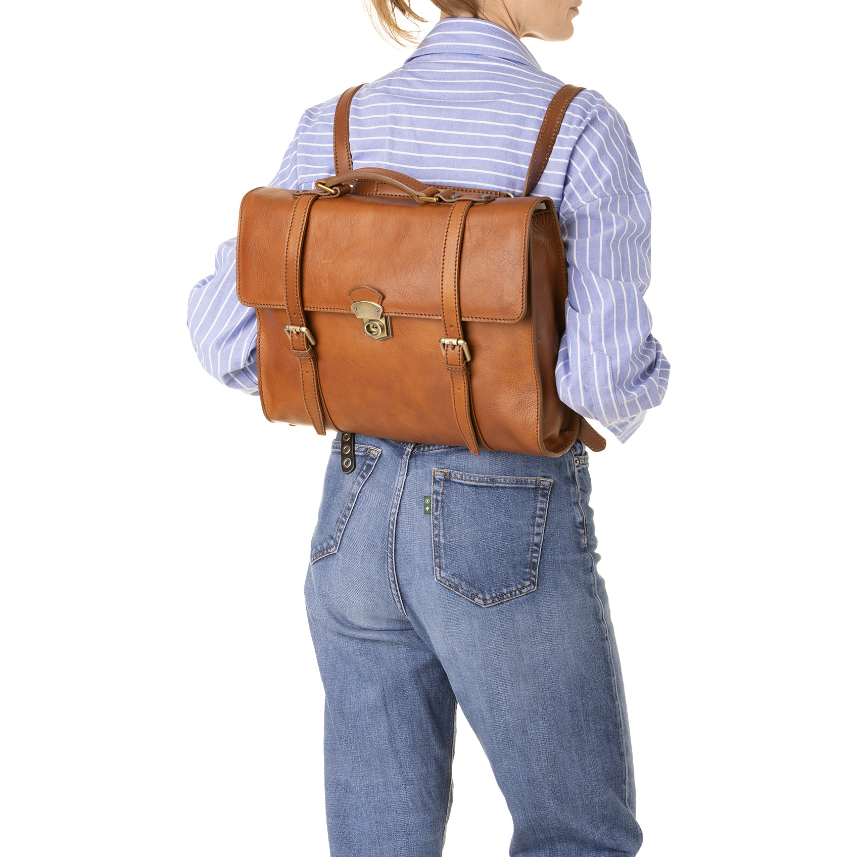 Zaino  unisex In Vera pelle Made in Italy 37x28x9 cm