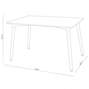 Mesa de comedor Suecia Blanco - Madera de haya