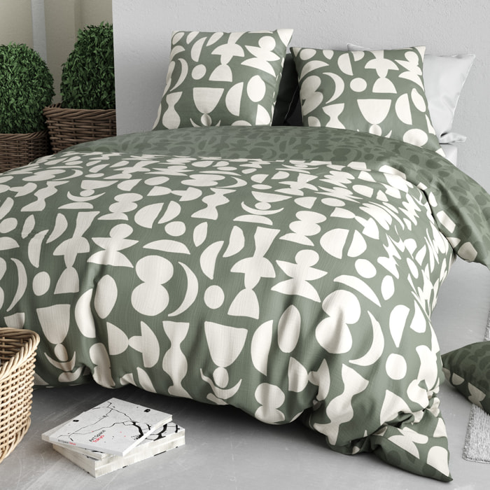 Parure Housse De Couette 3pcs 100% Coton 57 Fils LUNE