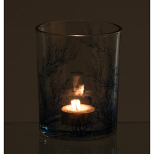 J-Line Photophore Corail - verre - bleu/transparent - medium