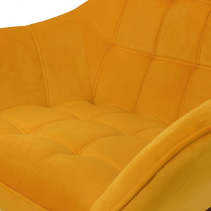 Fauteuil Simba en velours jaune