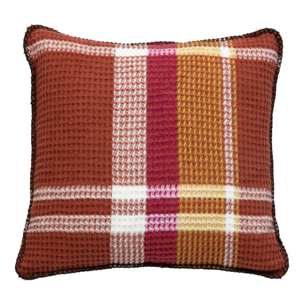 Coussin Owen motif tartan 45x45cm