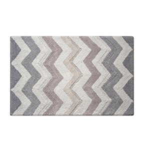 Tappeto Bagno Super Assorbente E Antiscivolo Fantasia Zig Zag Modello Corner Carbone