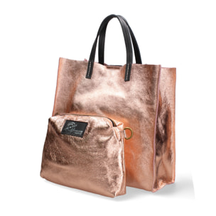 Borsa a mano da donna Made in Italy - Modello Ereva - 100% pelle - 34.5 x 32.0 x 17.0 cm