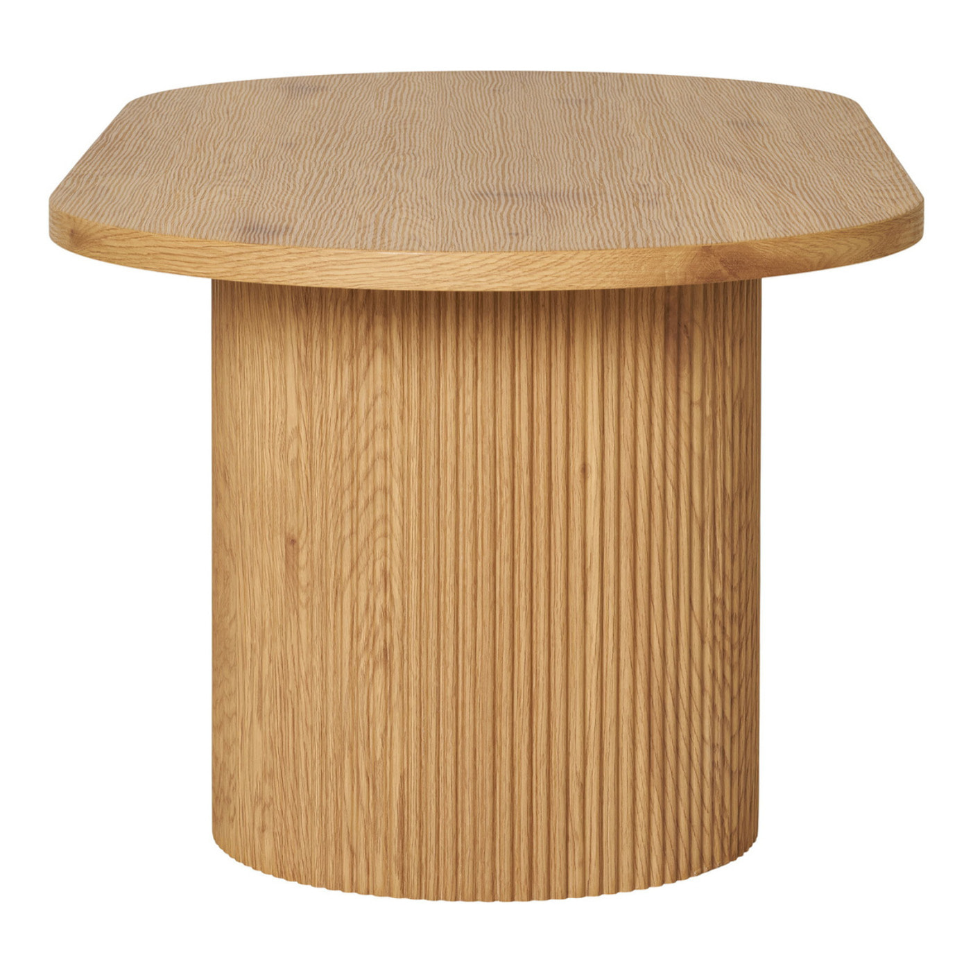 Tavolino da salotto Boavista naturale con doppia base cilindrica 120x60 cm