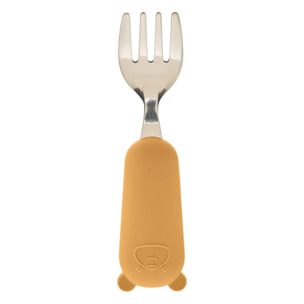 Set couverts cuillère et fourchette Yum l.16,5cm ocre