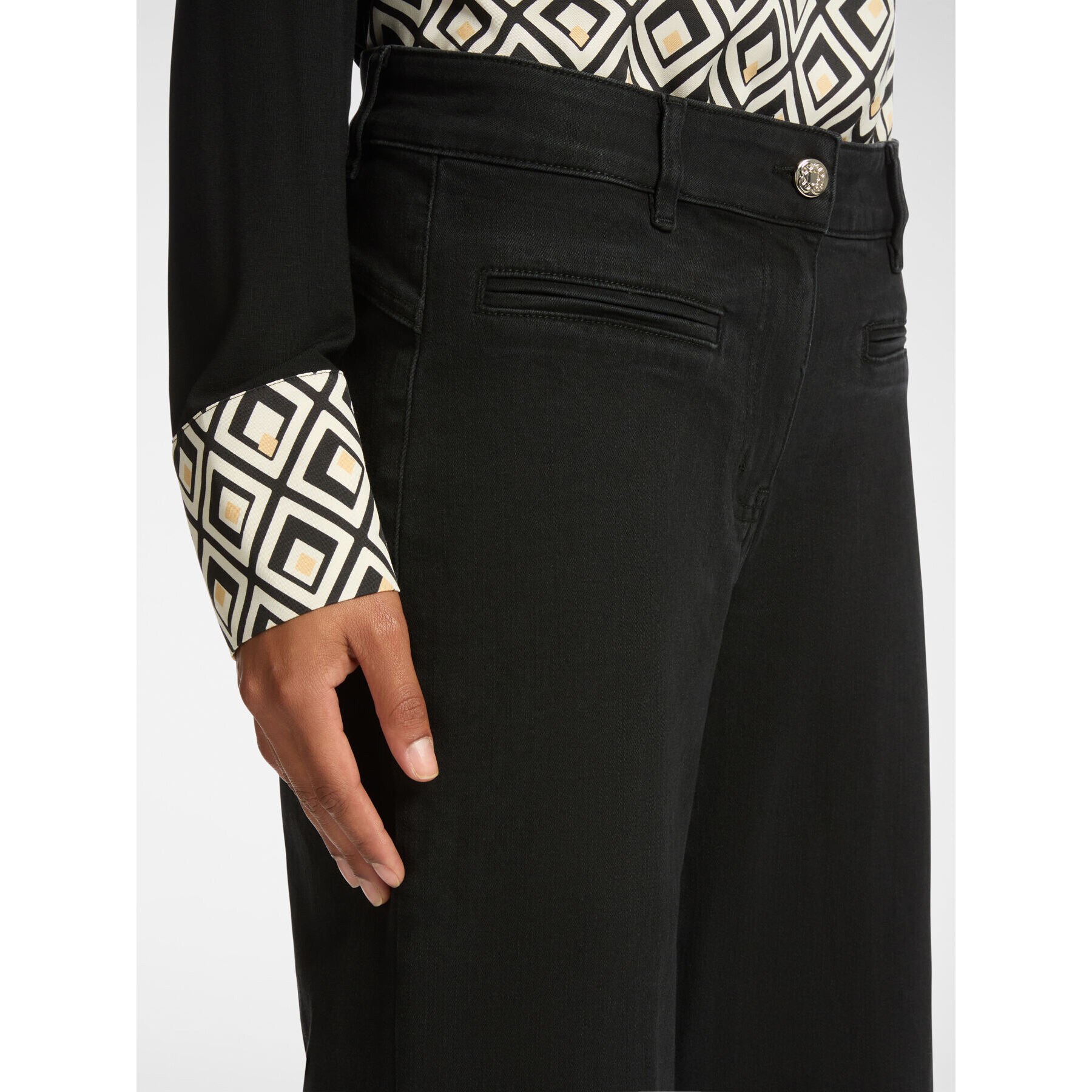 Elena Mirò - Jeans de 5 bolsillos marinero, "Mary" - Negro