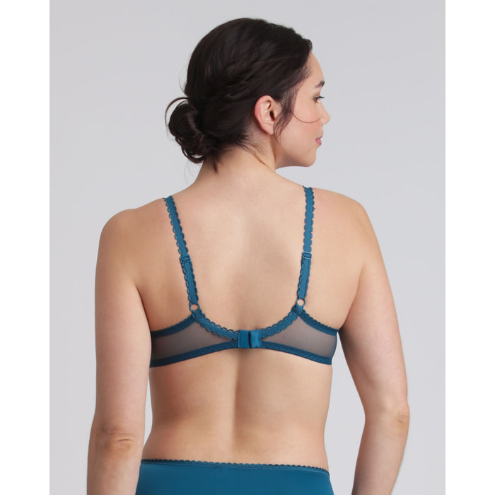 Sujetador con aros de encaje reciclado floral