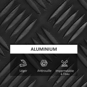 HOMCOM Boite de rangement - boîte à outils en aluminium - caisse à outil alu. verrouillage clé dim. 50L x 15,5l x 20,5H cm
