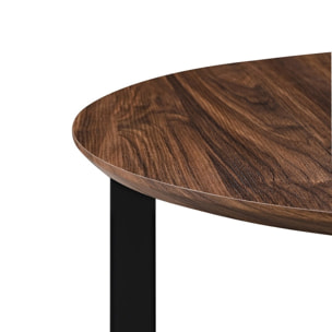 Tavolino basso da salotto noce con gambe nere 75x75x35 cm - Yara