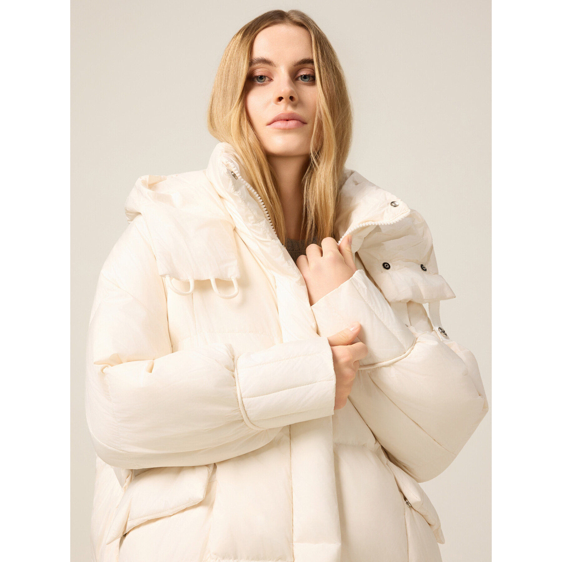 Oltre - Plumífero largo de pluma auténtica - Blanco