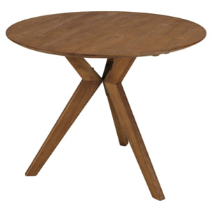 SIXTINE - Table à manger ronde en bois de teck recyclé D100cm