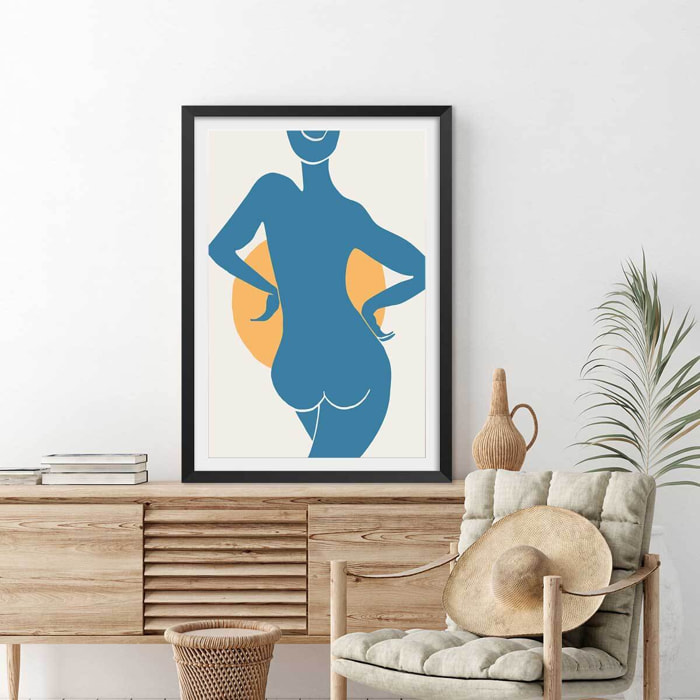 Affiche Bain de soleil Affiche + cadre en bois - Noir