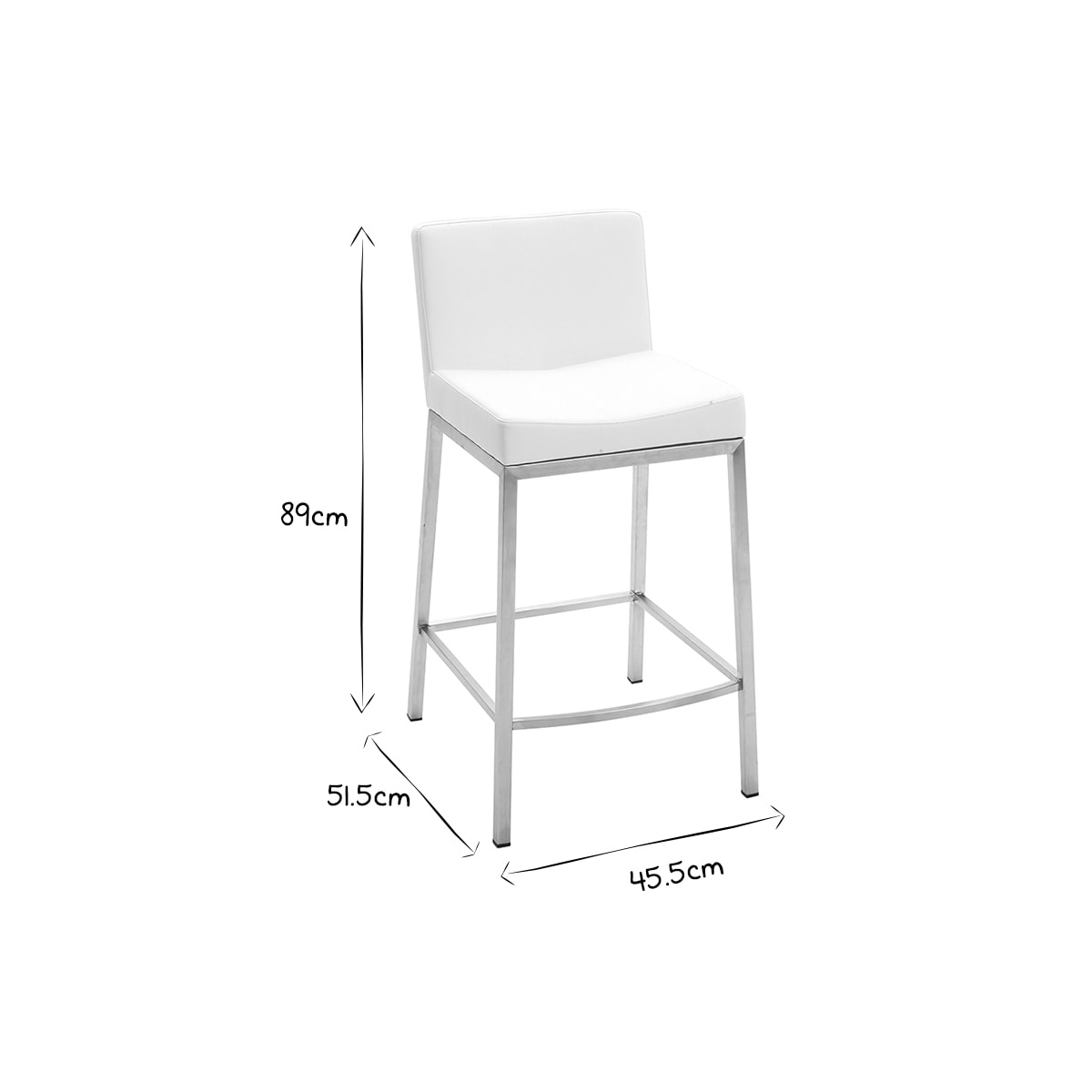 Tabouret design gris H66 cm (lot de 2) EPSILON