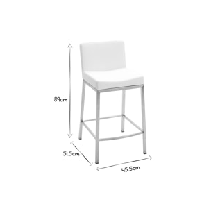 Tabouret design gris H66 cm (lot de 2) EPSILON