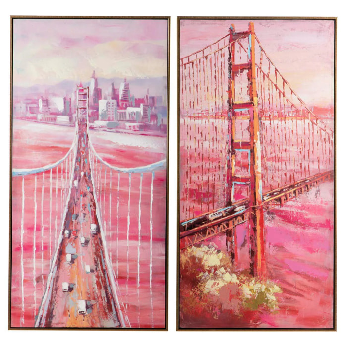 Set 2 Cuadros Puente Brooklyng 52x4,5x102 Cm