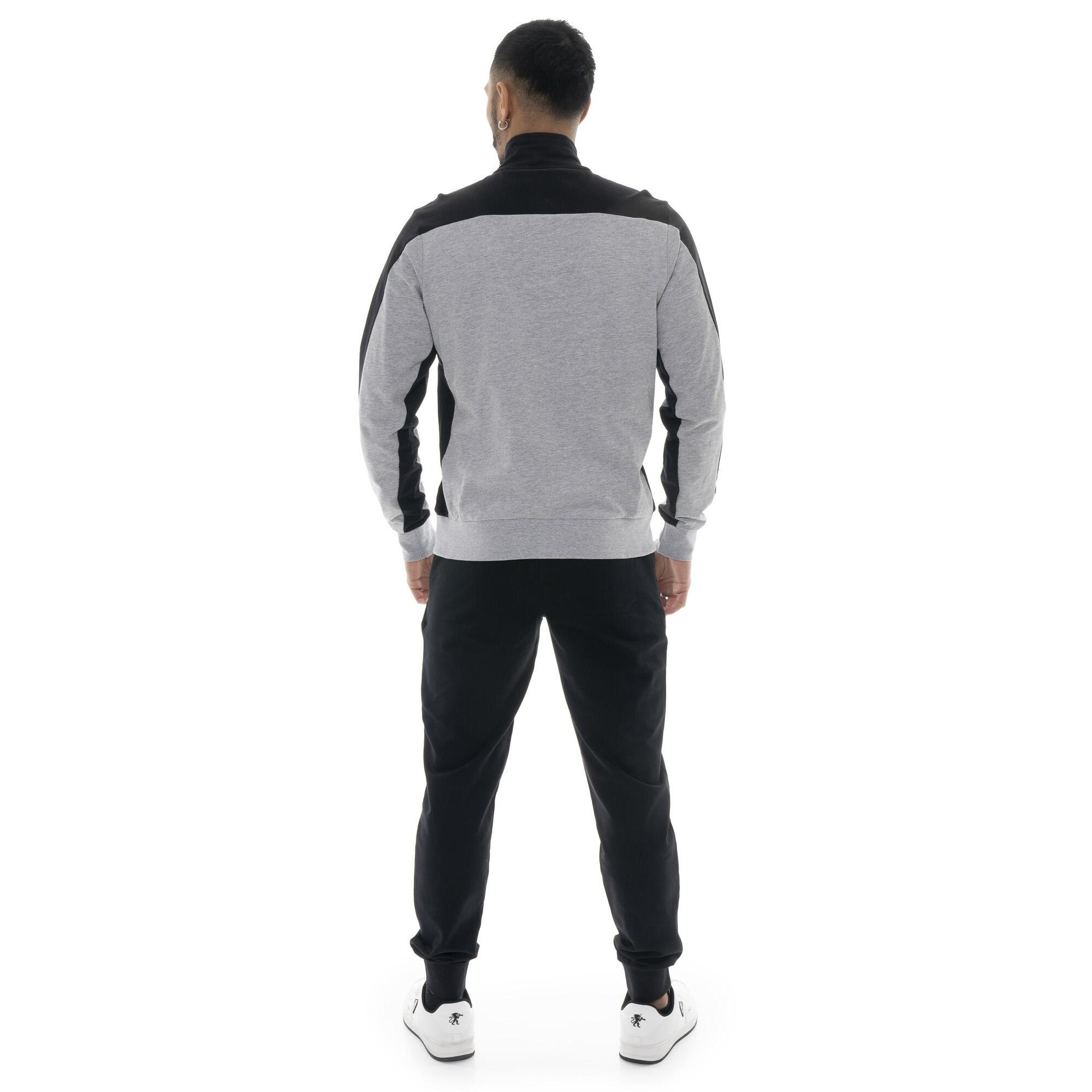 Tuta da uomo in cotone non garzato con colletto e zip Leone Basic