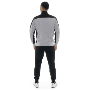 Tuta da uomo in cotone non garzato con colletto e zip Leone Basic