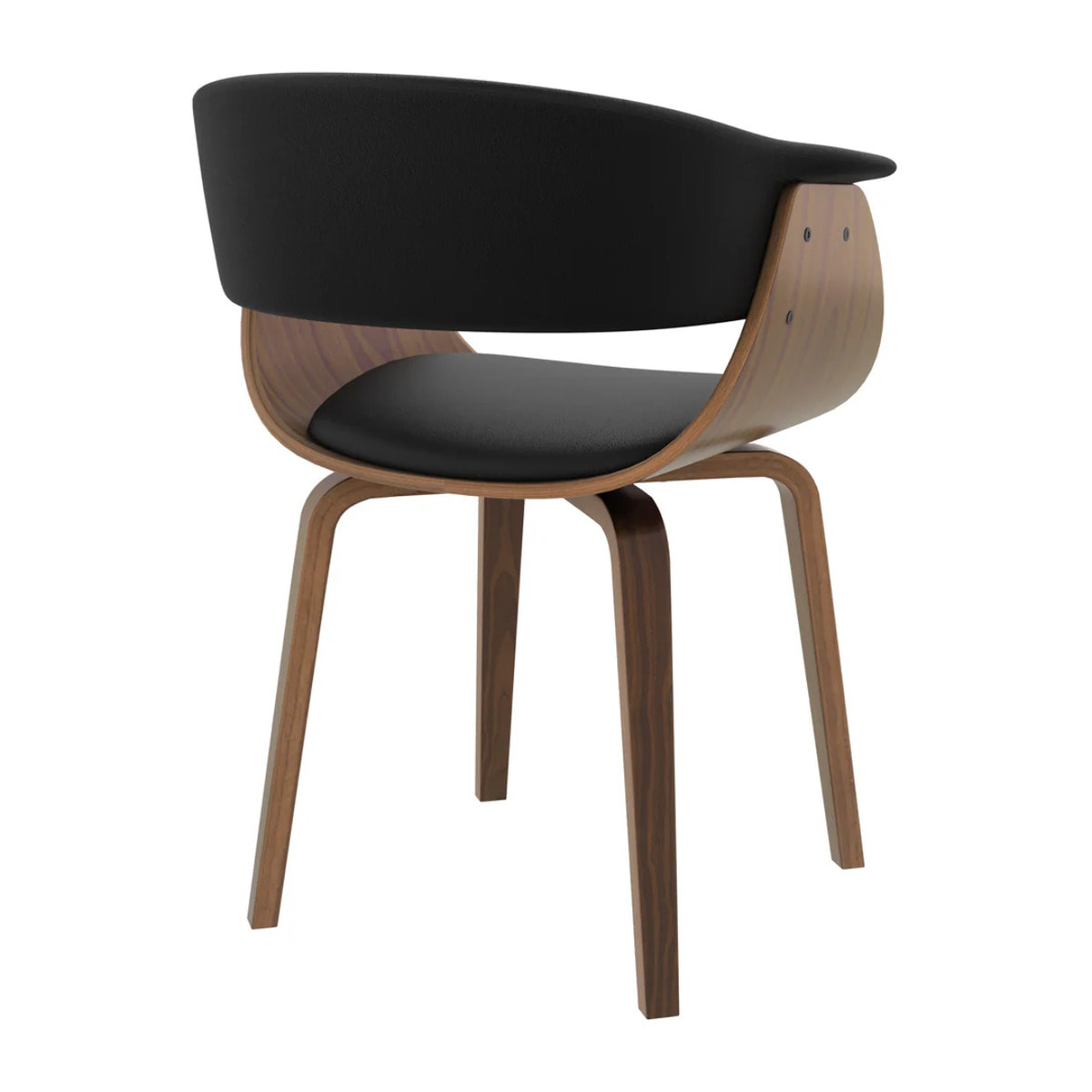 Chaise en cuir synthétique noir - Piada