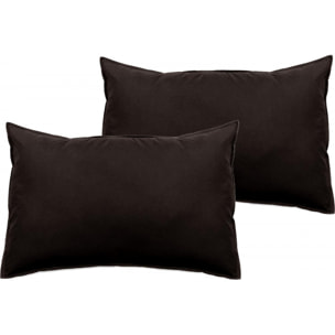 Lot de 2 taies d’oreiller Palace pur coton teint lavé 63 fils/cm² Vent du sud - Palace Café