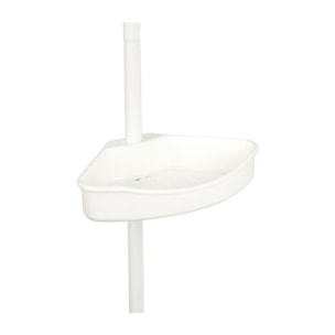 MSV Etagère de douche d'angle auto-portée 125-245cm Blanc telescopique - Sans perçage - 4 tablettes