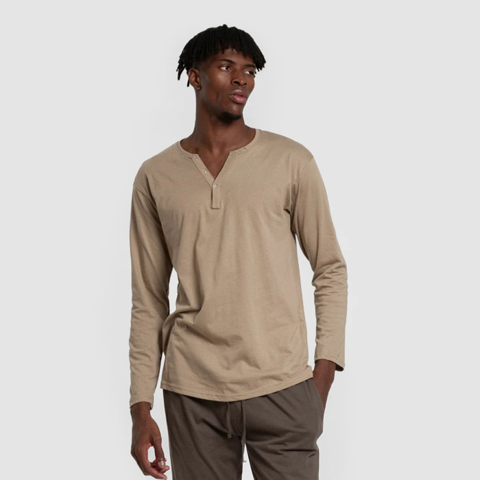 Pijama largo hombre con botones Verde Caceria - petroleo