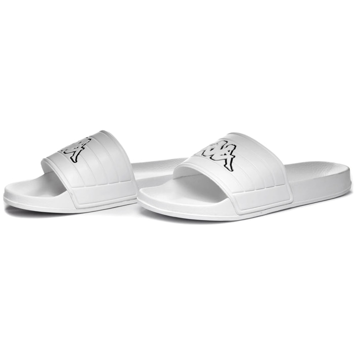 Kappa - Ciabatte Uomo Donna Bianco - Logo Noles