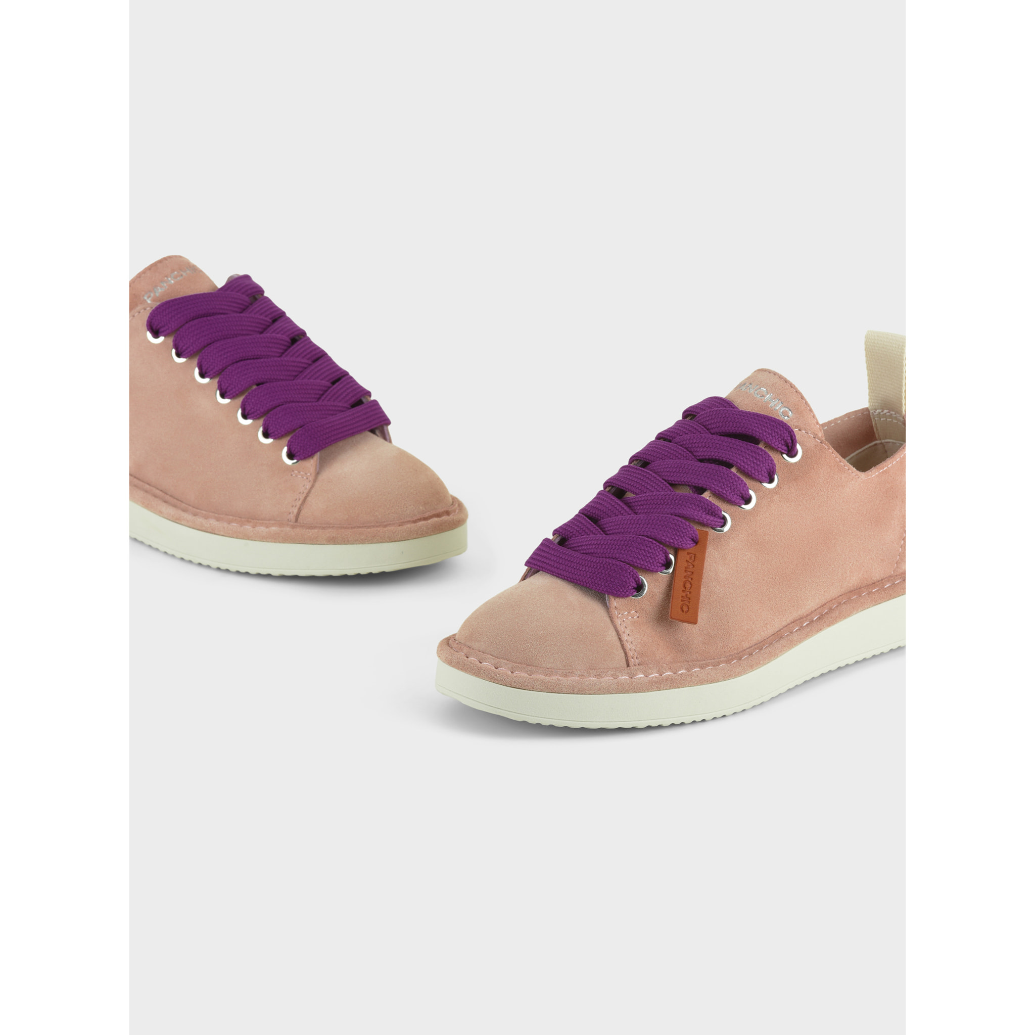 SCARPA ALLACCIATA P01 DONNA IN SUEDE ROSA CIPRIA-VIOLA PANSE'