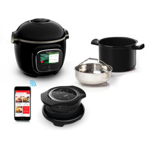 Cookeo MOULINEX YY5479FB noir Touch Wifi 6 L, 3 modes de cuisson + Extra Crisp