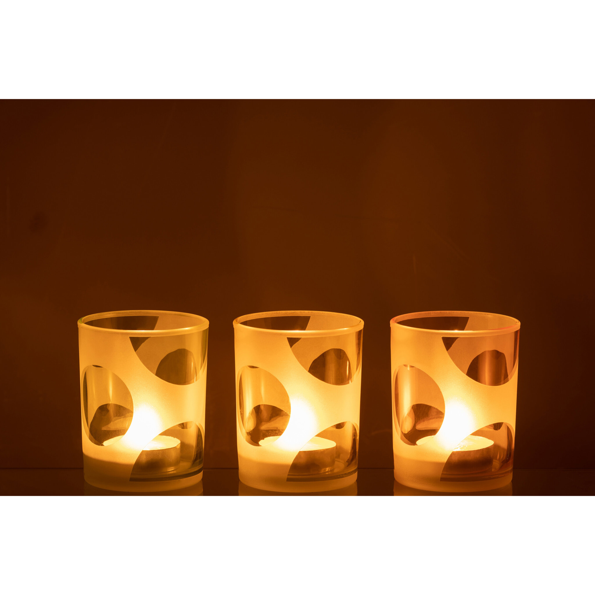 J-Line photophore Rond - verre - mix/pastel - medium - 3 pcs