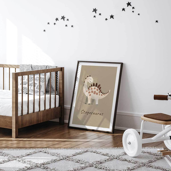 Affiche enfant stegosaurus  Affiche sous cadre noir