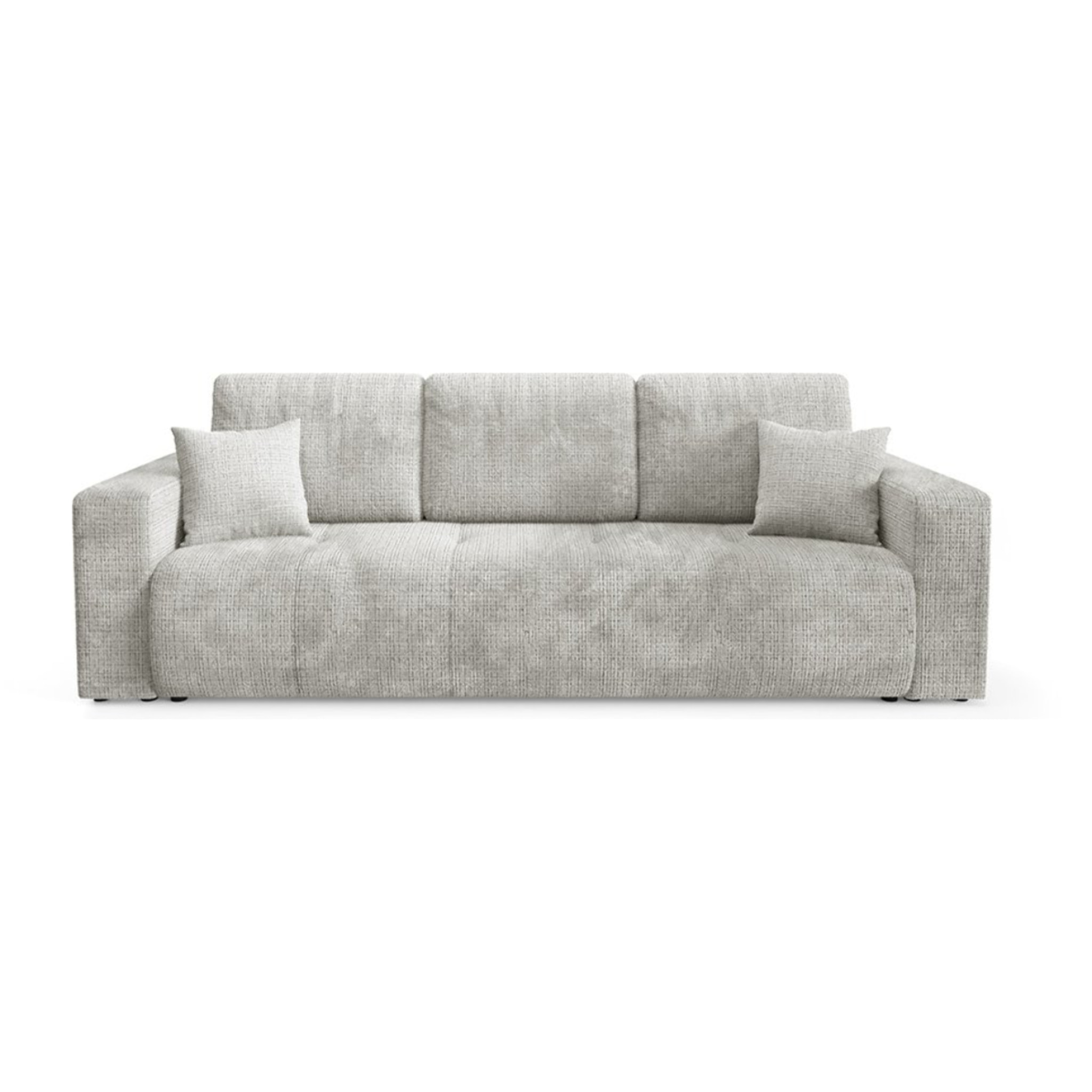 AURORE - Canapé 3 places en tissu texturé gris