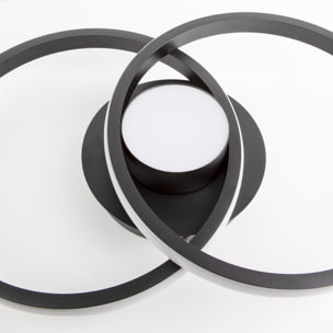 FORLIGHT Plafón Wind LED 26.5W Blanco Neutro 4000K On-Off Negro, Blanco Opal Iluminación LED de Gran Potencia y Estilo