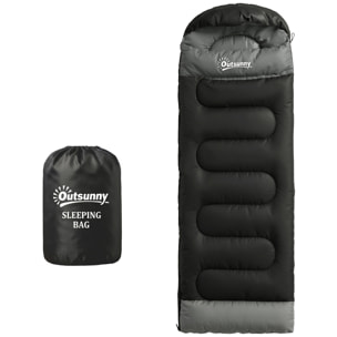 Sac de couchage adulte section tête fermeture éclair sac de rangement noir