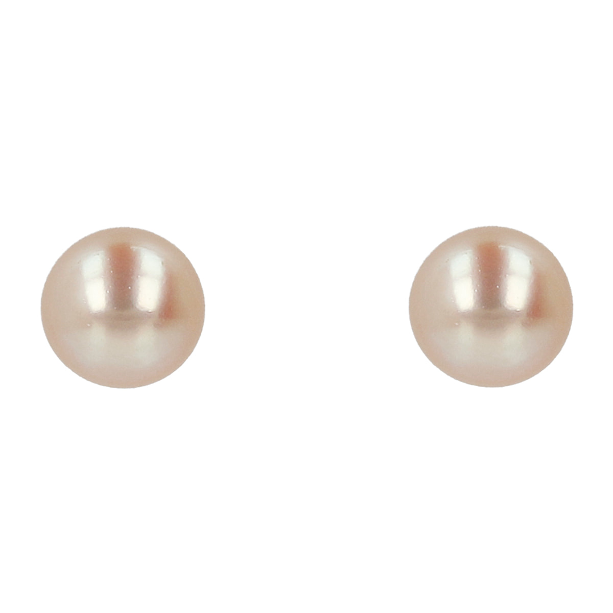 PERLAVIVA - Orecchini a Bottone con Perle Coltivate d'Acqua Dolce Rosa Ø 4/4.5mm