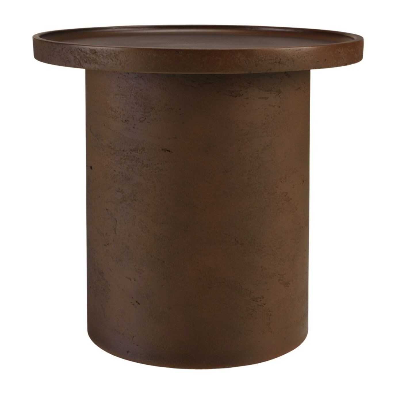 NESTOR - Table d'appoint ronde en béton marron D36cm