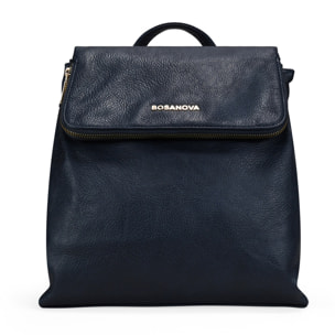 Mochila casual azul marino con solapa