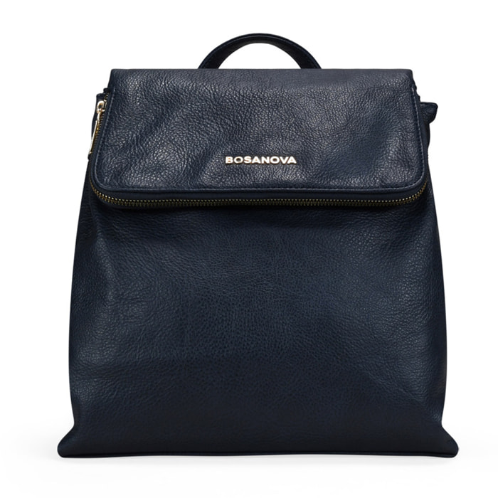 Mochila casual azul marino con solapa